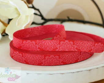 Webband LaceWork Red - Pink - Pink 17 mm wide 1 meter