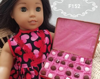 Tin of 24 Assorted Handmade Chocolates (clay) sized for 18"  Dolls Like American Girl Dolls (F152)