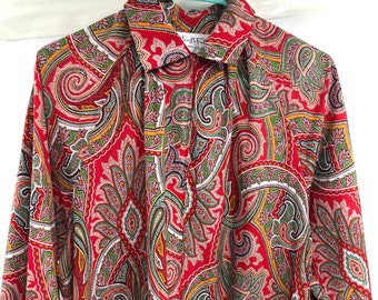 Vintage 1960’s Mary McFadden Paisley Coverup/ Housecoat/ Loungewear