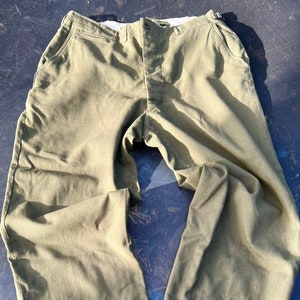 1940’s Army Wool Field Trousers in Khaki Green