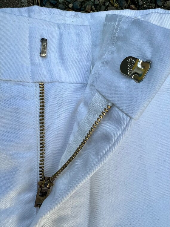 Vintage 1990’s  White Sailor Pants / Zip Front / … - image 6