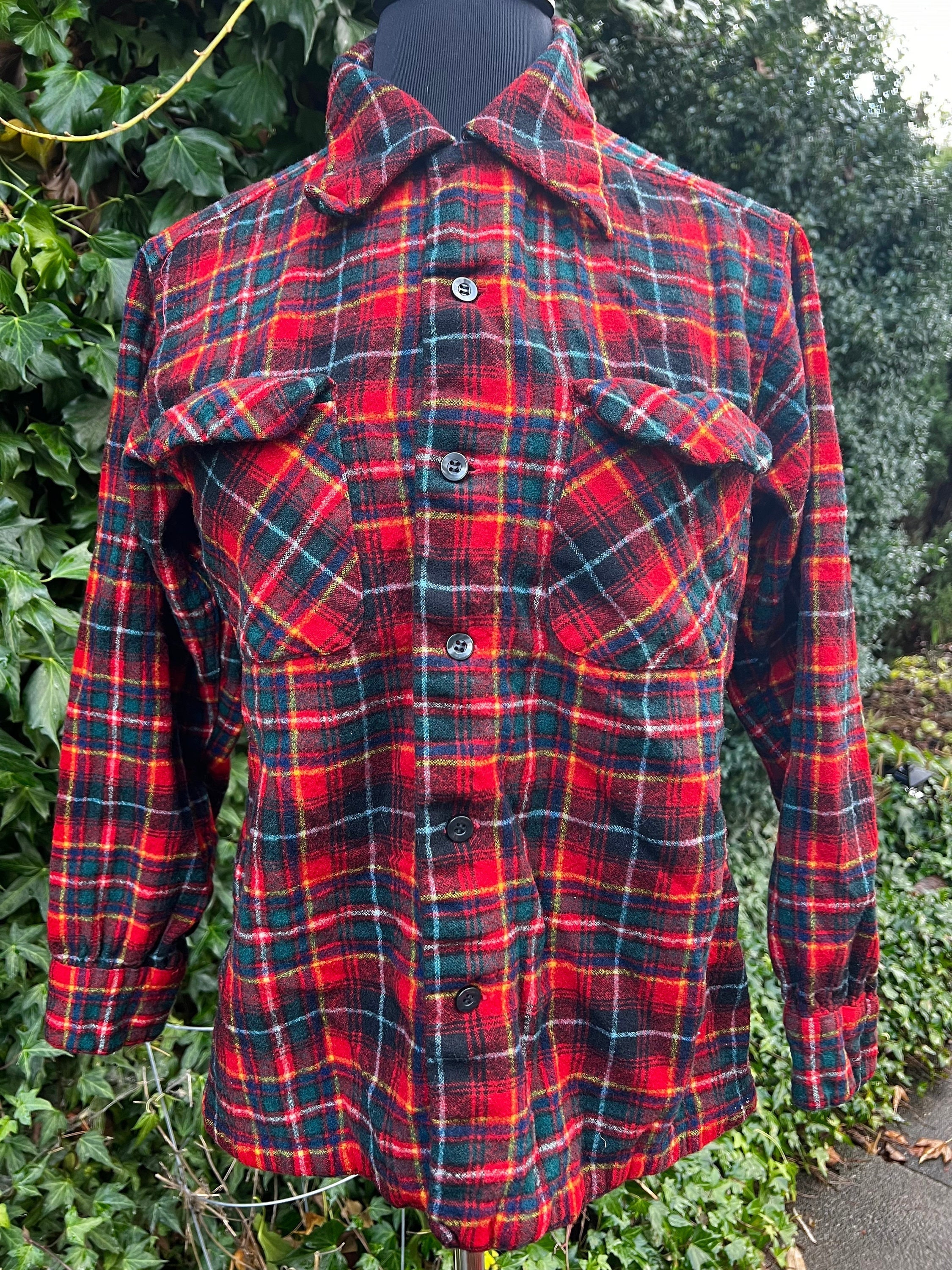 Vintage 1940's / 1950's Soft Pendleton Wool Plaid Shirt - Etsy Vintage 1940's / 1950's Soft Pendleton Wool Plaid Shirt - Etsy