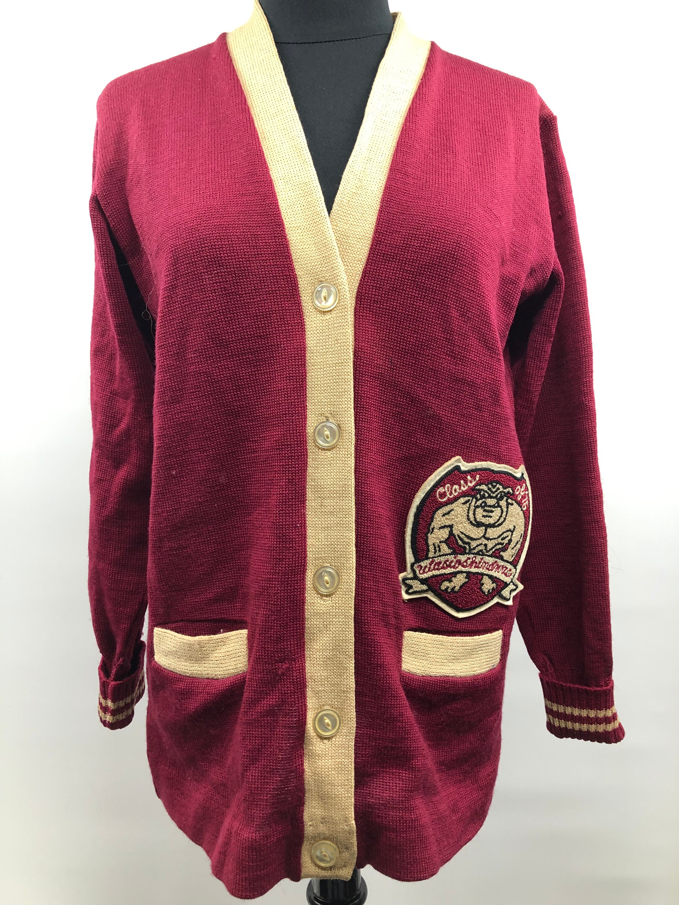 Shopundertherose Vintage 1970's Albion Varsity Cardigan Sweater