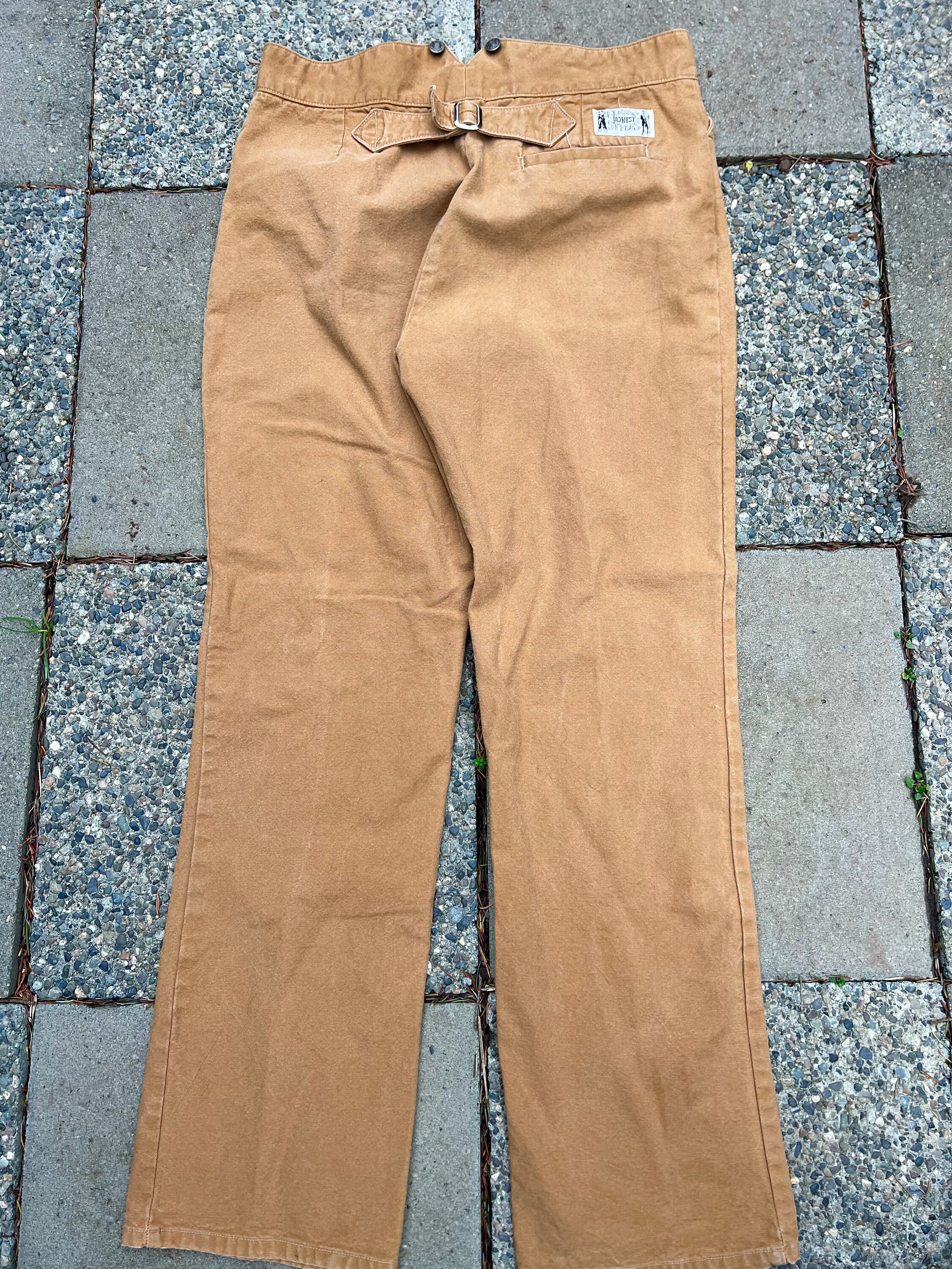Classic Old West Style Buckle Back Pants in Canvas Duck - Etsy