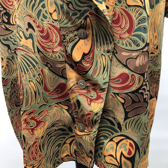 Vintage 1980’s Silky Marbleized Print Blouse - image 5