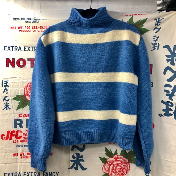 Vintage 1960’s Baby Blue Nordic Sweater Jumper Pu… - image 3