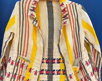 Amazing Antique Folkloric Jacket Boro Folk Wear Folk Art