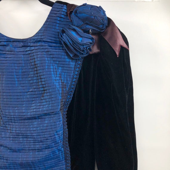 Vintage 1980’s Scott McClintock Velvet Peplum Dres