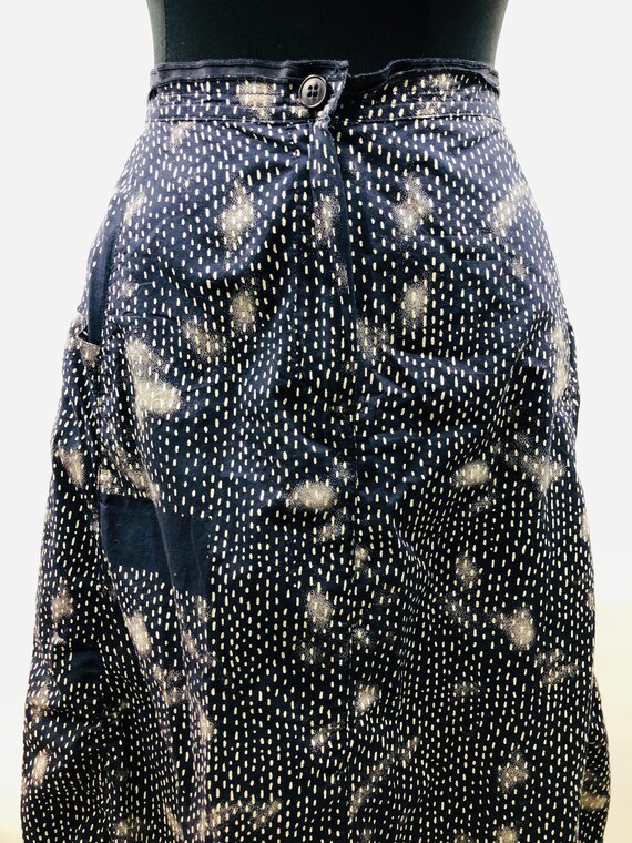 Vintage 1990’s Boro Stitch Print Indigo Skirt