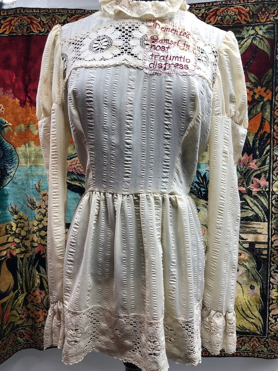 Vintage 1970’s Lace Bohemian Blouse with Patch - image 3