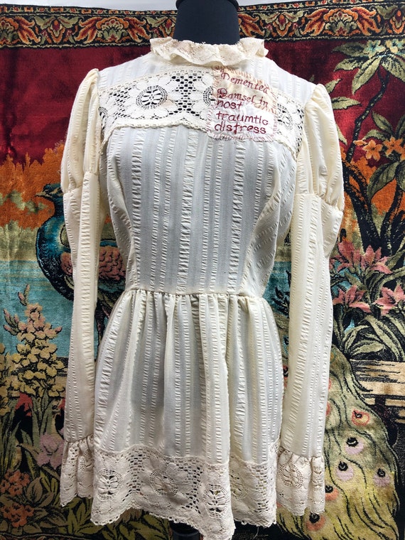 Vintage 1970’s Lace Bohemian Blouse with Patch - image 4