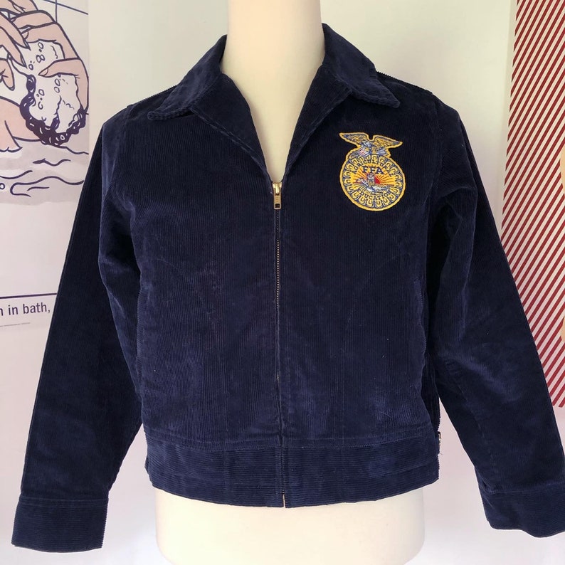 Vintage 2000s FFA Chain Stitch Corduroy Jacket with Patches | Etsy