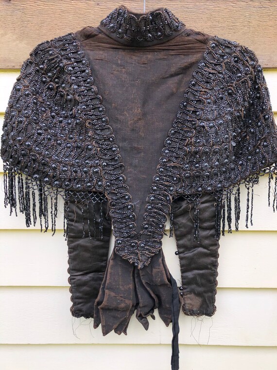Victorian Heavily Beaded Capelet for Display or S… - image 6