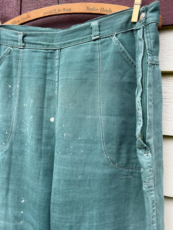 Favorite Find: 1940’s Faded Green Side Zip Pants … - image 2