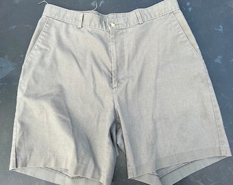 Vintage Olive Khaki Cotton Twill Shorts