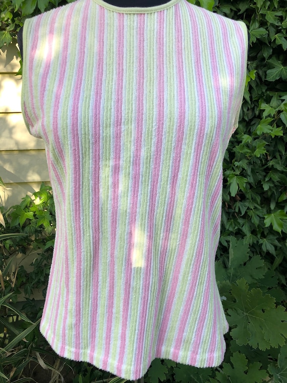 Vintage 1950’s White Stag Chenille Top in Pink + … - image 1