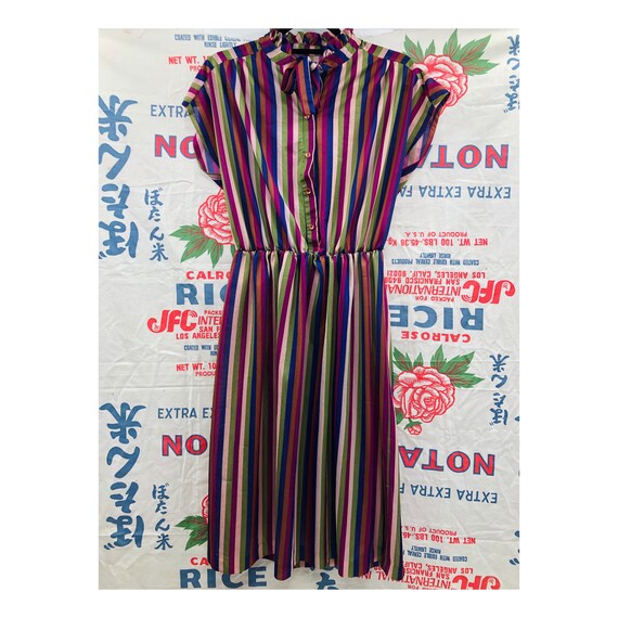 Vintage 1970’s/80’s Lightweight Striped Dress - image 1