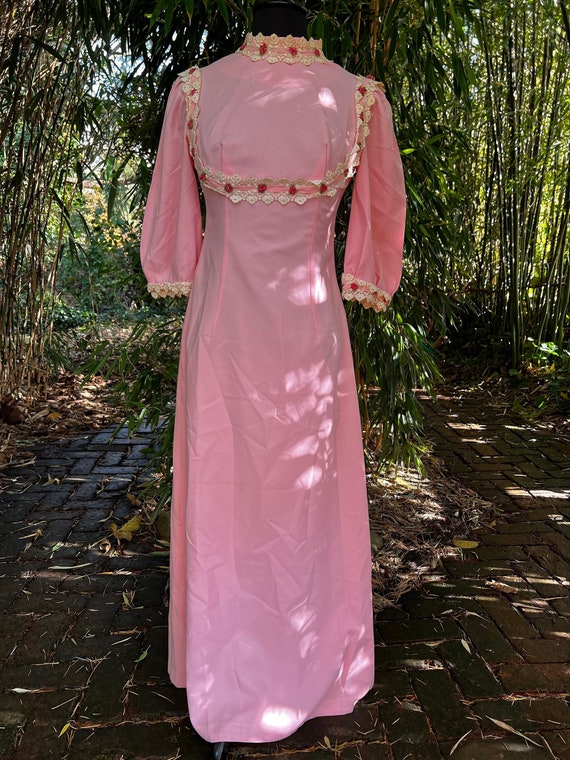 1960’s Pretty In Pink Dress with Accent Lace Trim - image 1