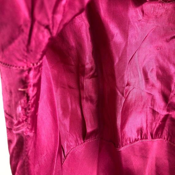 Vintage 1930’s Silk Fuchsia Gown with Quilting an… - image 7