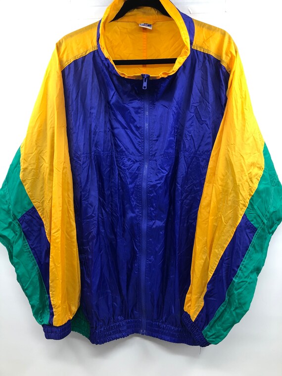 Vintage 1990’s Color Block Rip-Stop Nylon Windbre… - image 1