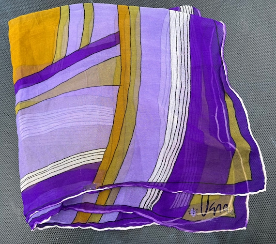 Vintage 1960’s Vera Abstract Crepe Square Scarf - image 1