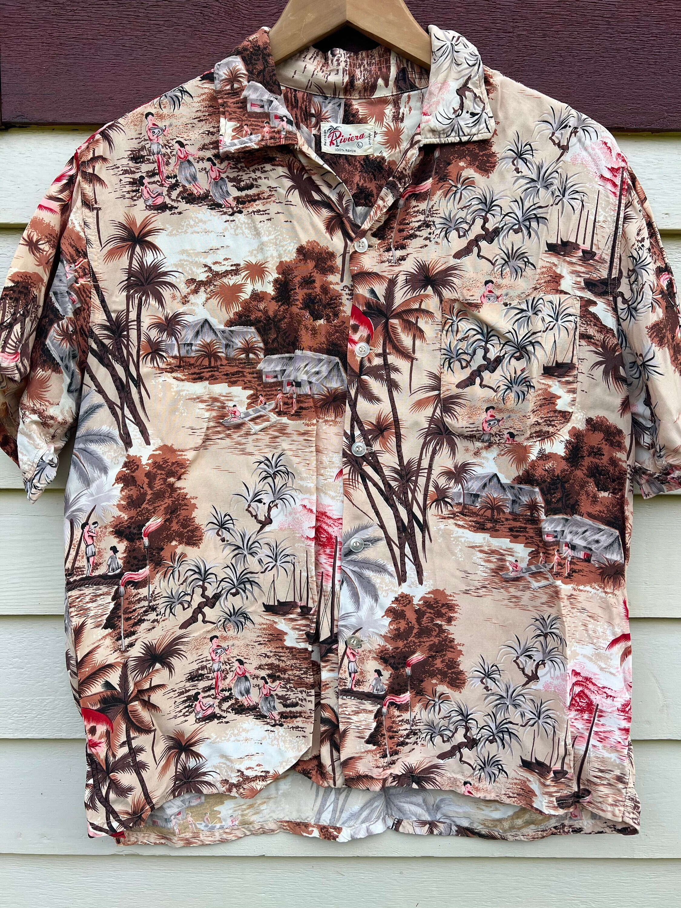 Vintage 50s Rayon Shirt - Etsy Vintage 50s Rayon Shirt - Etsy