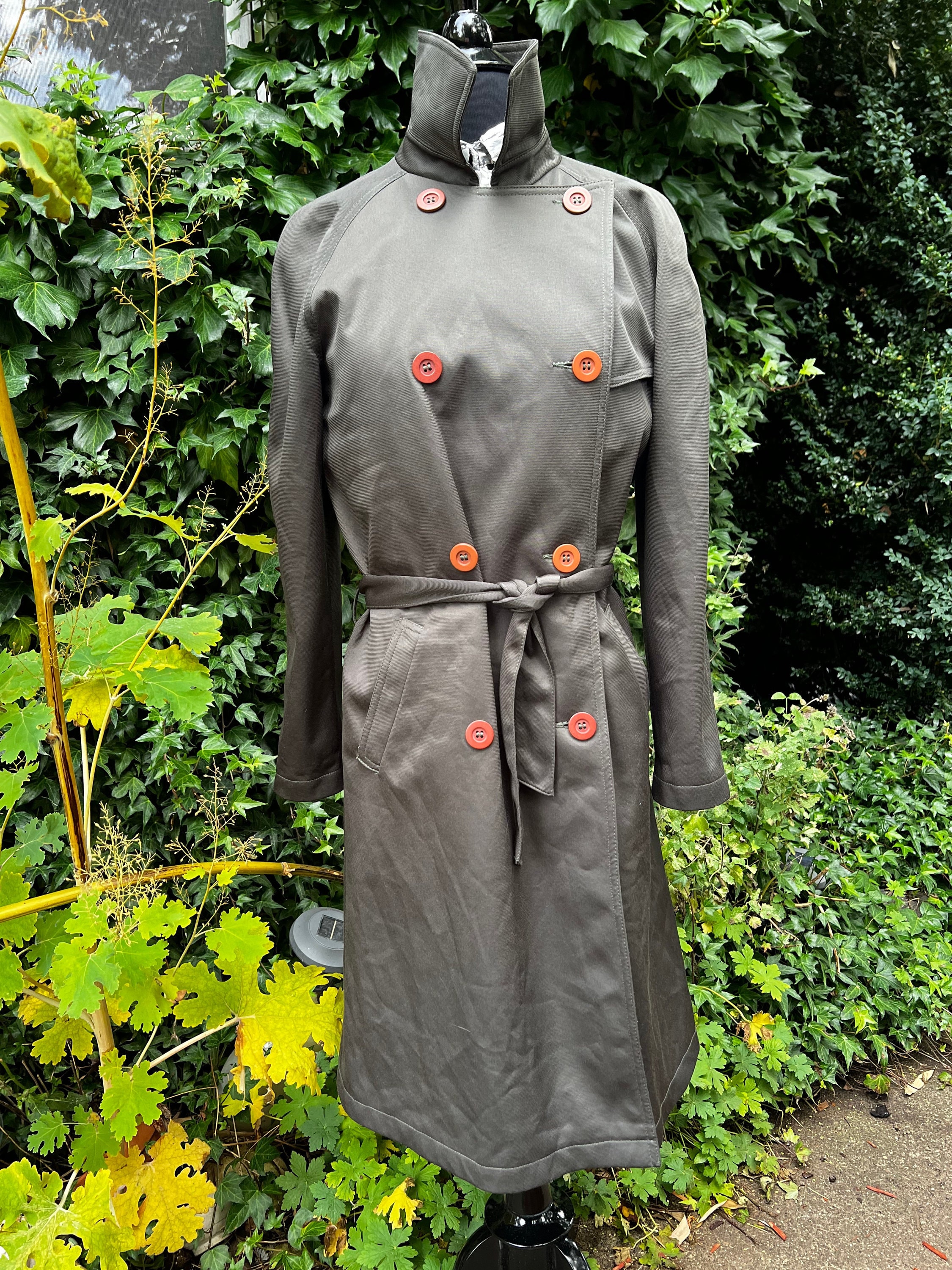 レア goa 00s Y2K gimmick trenchcoat khaki