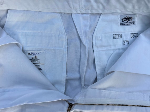 Vintage 1990’s  White Sailor Pants / Zip Front / … - image 4