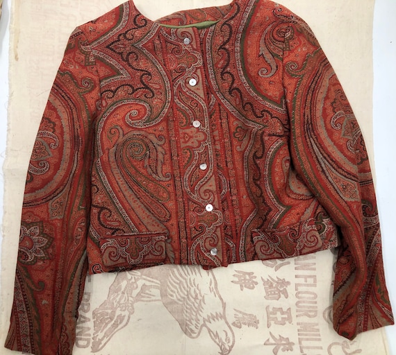 Vintage 1960’s Tapestry Paisley Cropped Bolero Jac