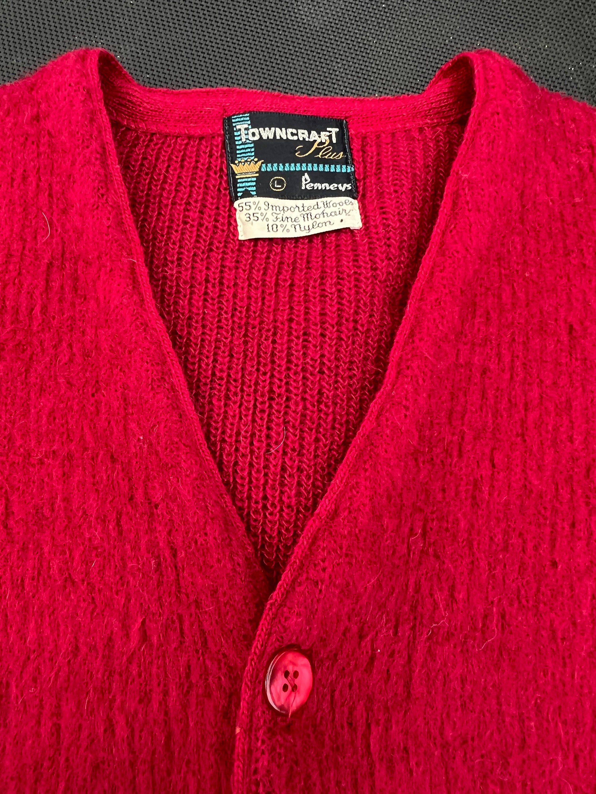 RARE 1950's Penny's Towncraft Red Mohair Cardigan - Etsy RARE 1950's Penny's Towncraft Red Mohair Cardigan - Etsy