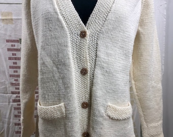 Vintage 1970’s Cream Color Knit Cardigan