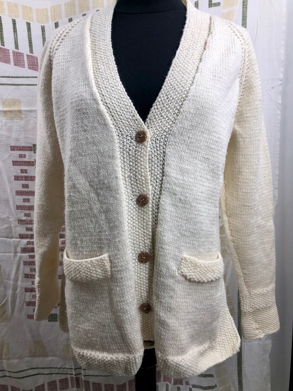 Vintage 1970’s Cream Color Knit Cardigan