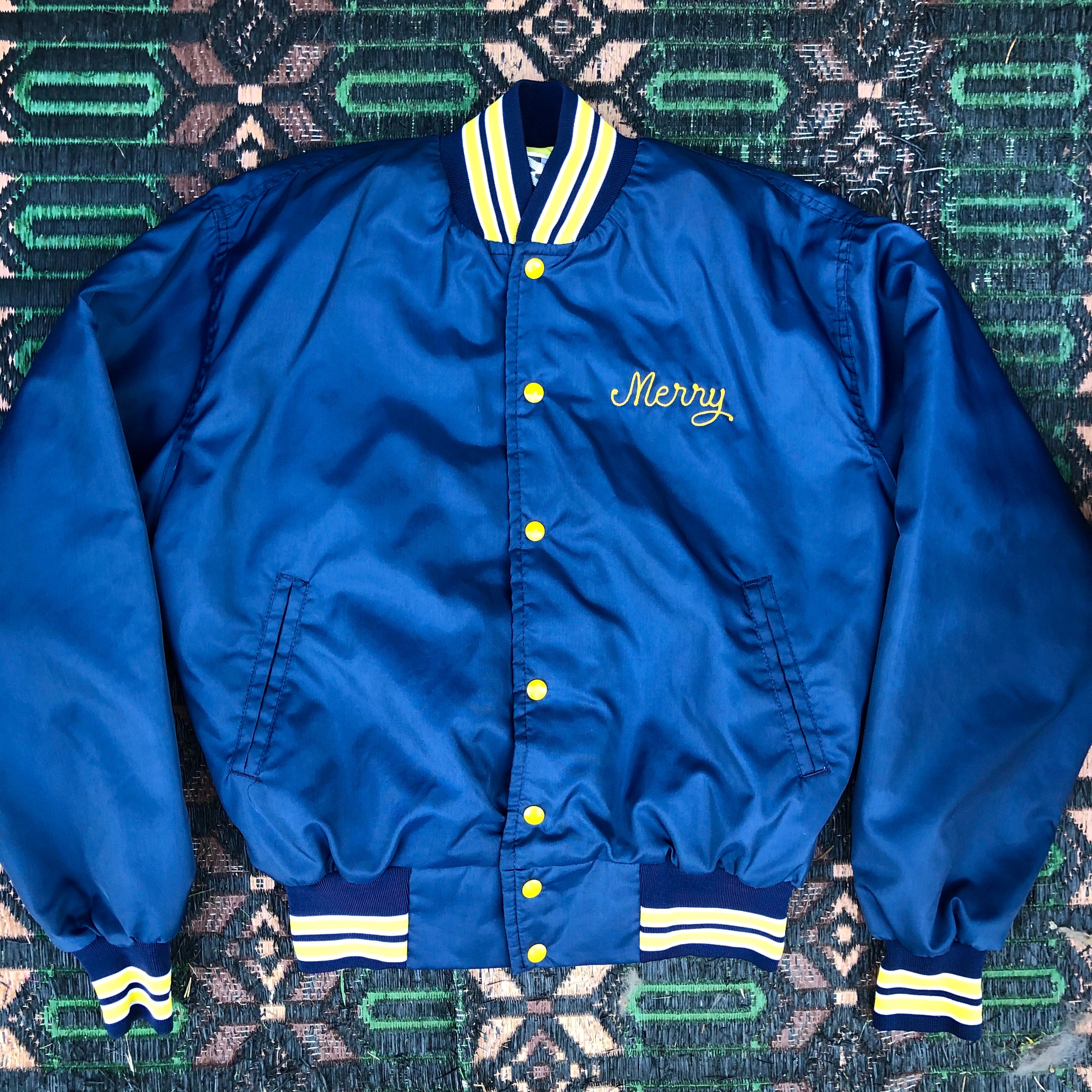 ジャケット・アウター 70s L SPORTSMASTER Chainstitch Drizzler Vintage 1970's Chain Stitch Embroidered Sports Jacket - Etsy
