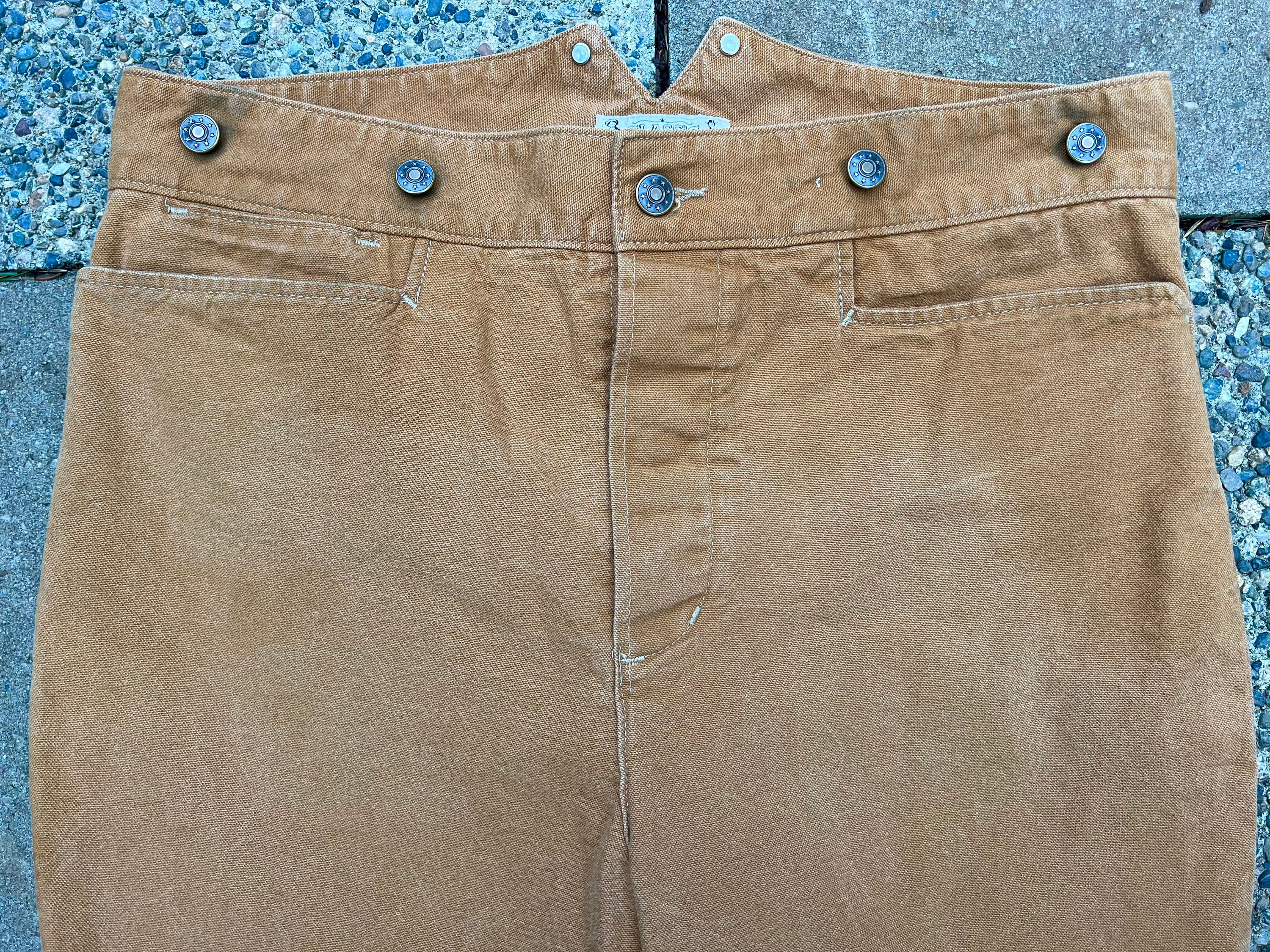 Classic Old West Style Buckle Back Pants in Canvas Duck - Etsy