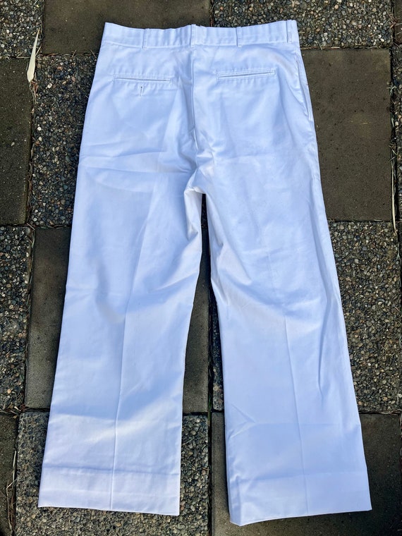 Vintage 1990’s  White Sailor Pants / Zip Front / … - image 7