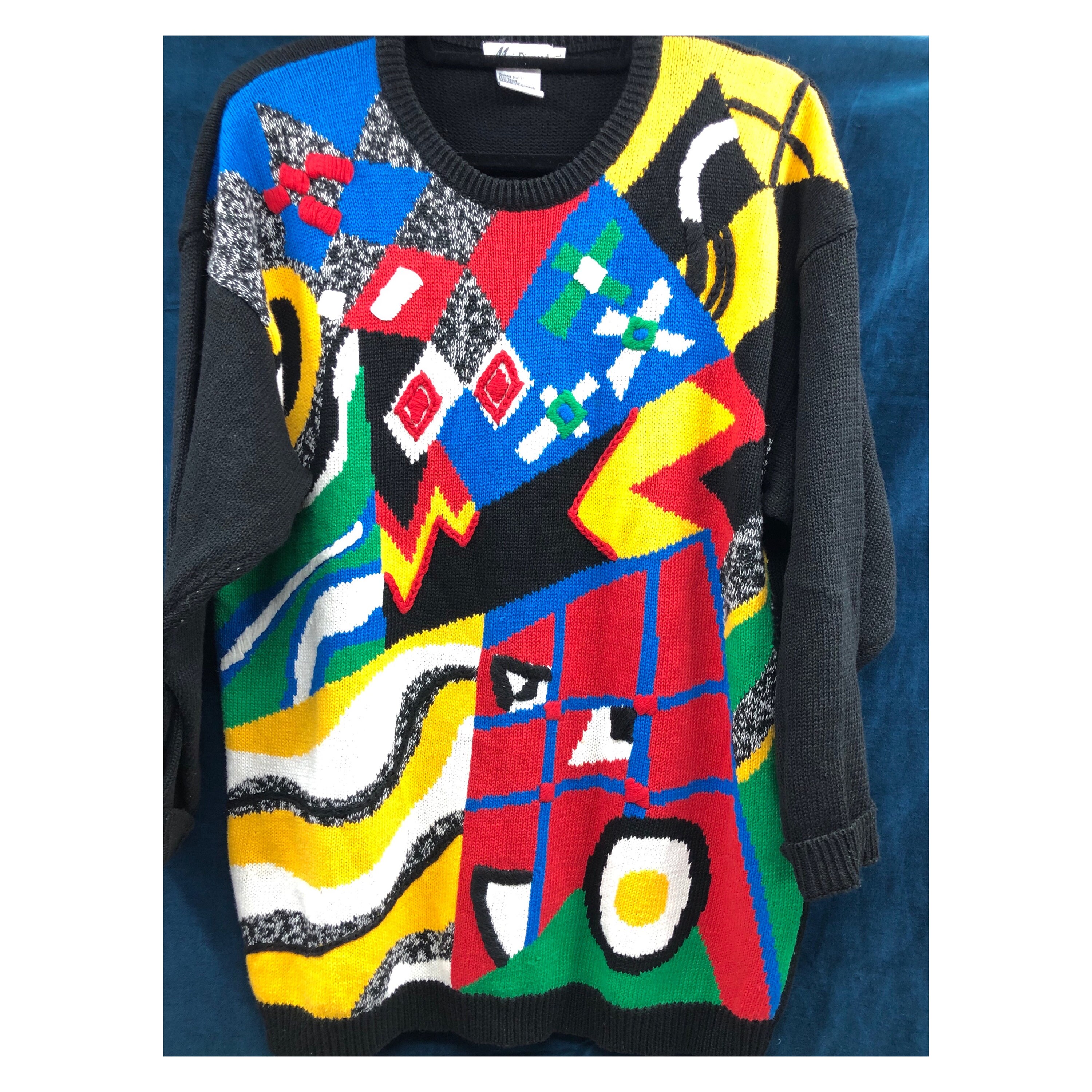 Vintage 90s Color Pop Abstract Sweater 