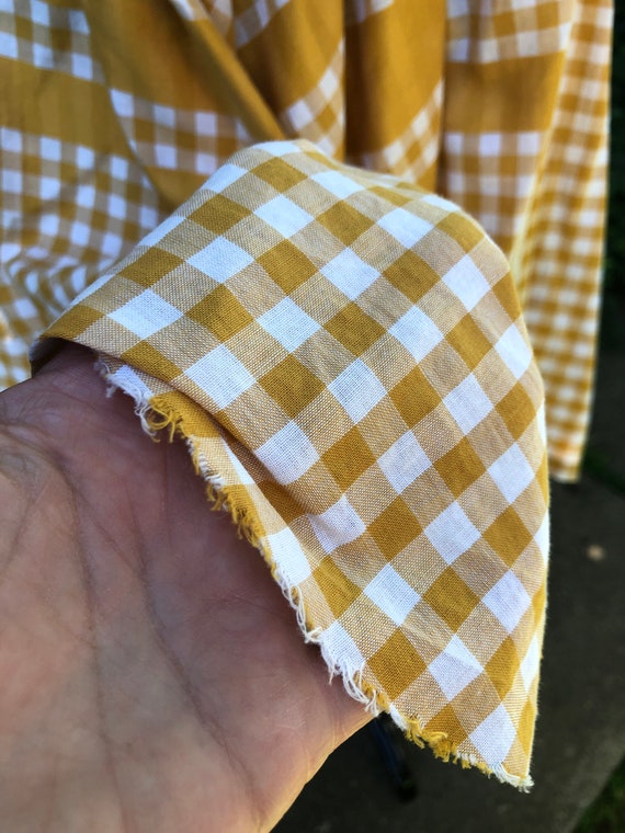 1950’s Golden Gingham Cotton Summer Dress - image 3