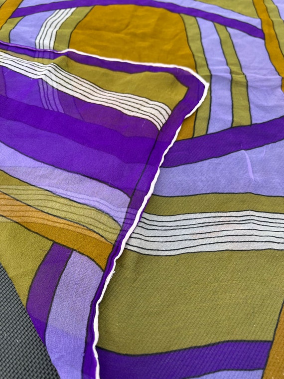 Vintage 1960’s Vera Abstract Crepe Square Scarf - image 6