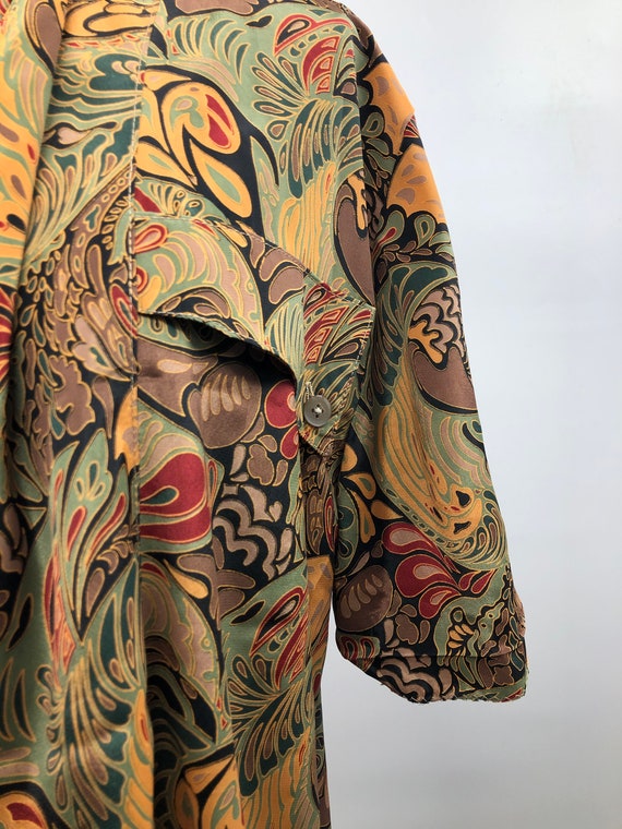 Vintage 1980’s Silky Marbleized Print Blouse - image 4