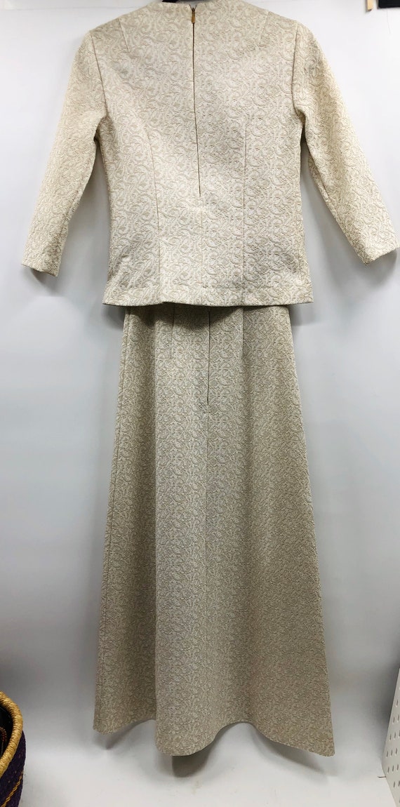 Vintage 1960’s Cream & Gold Brocade Two Piece Set - image 6