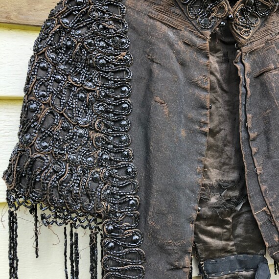 Victorian Heavily Beaded Capelet for Display or S… - image 7