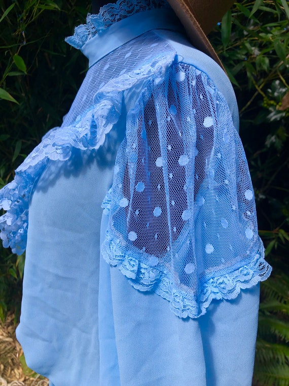 Vintage 1970’s Gunne Sax Inspired Baby Blue Dress - image 3
