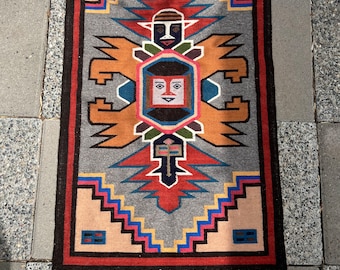Vintage Textile / Wool Wall Hanging Made in Ecuador