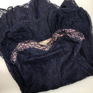 Vestido de renda de tule azul vintage dos anos 1940