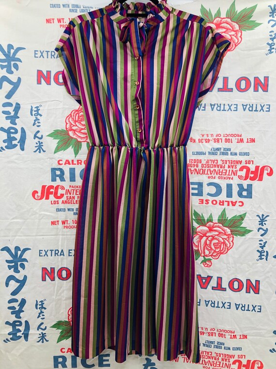 Vintage 1970’s/80’s Lightweight Striped Dress - image 2