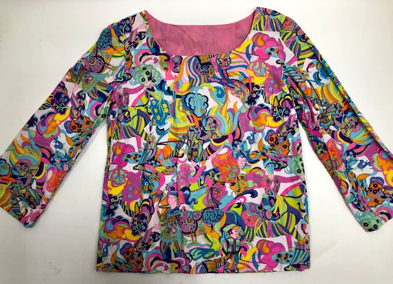 Vintage 1960’s Neon Psychedelic Blouse
