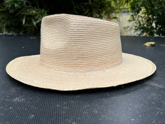 Vintage Straw Rancher Hat / Fedora - image 5