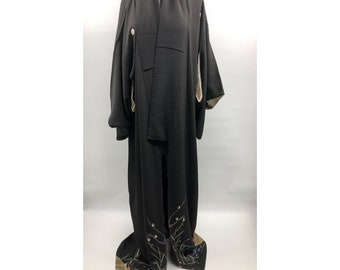 Gorgeous 1940’s Vintage Crepe Rayon and Silk Kimono Robe