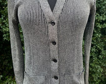 Vintage 1970’s Silver Metallic Thread Cardigan