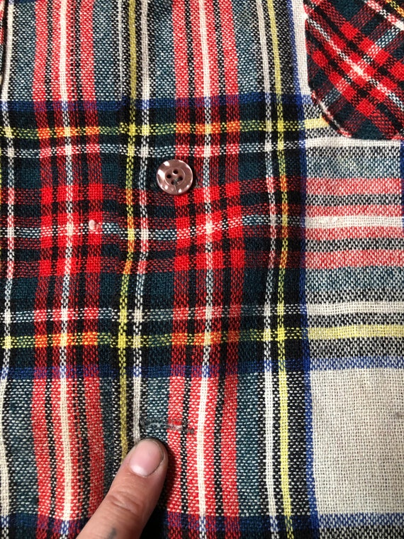 Vintage 1960’s JC Penny Plaid Wool Shirt - image 7